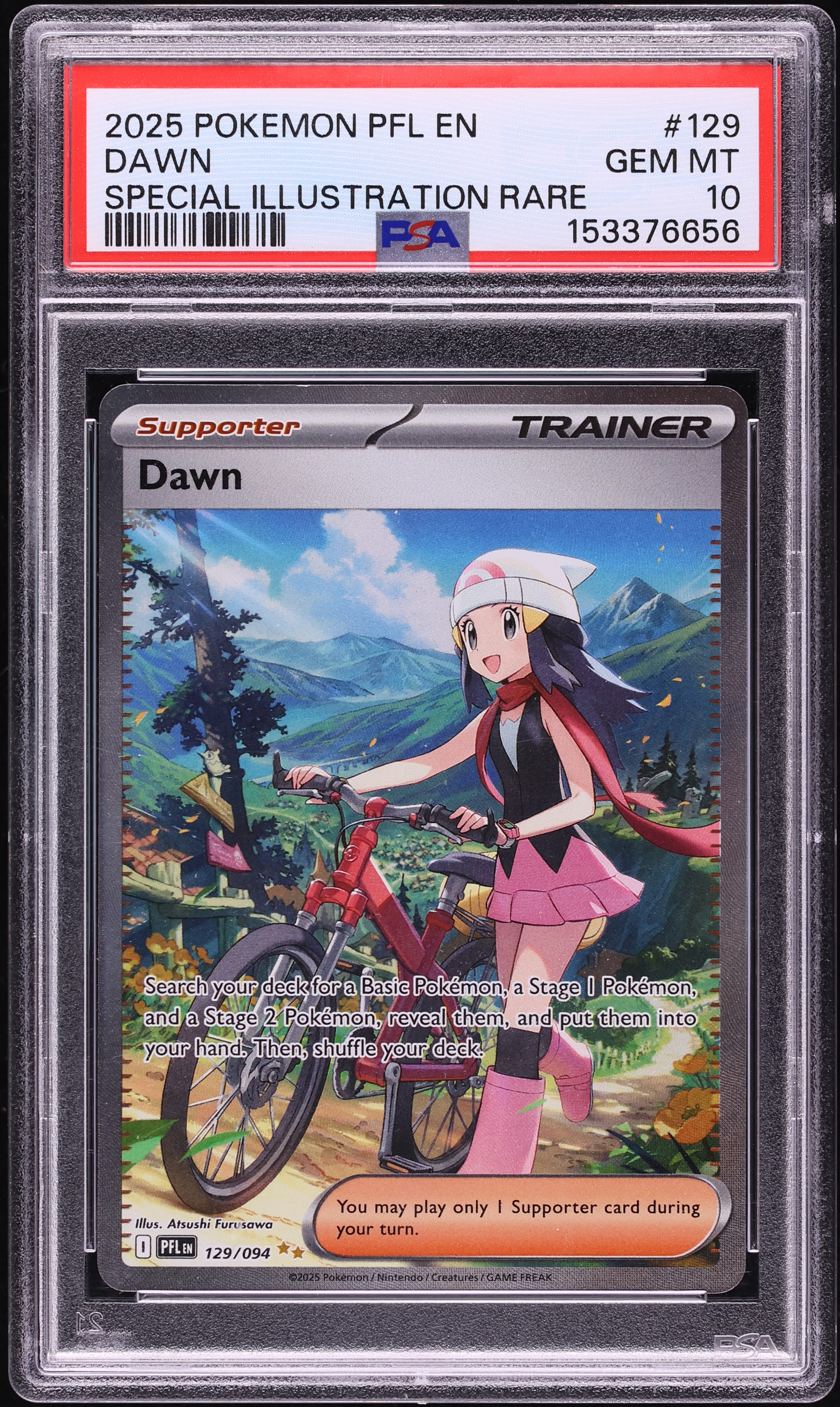 2025 Pokemon Mega Evolution Phantasmal Flames SIR Dawn #129 PSA 10 GEM MINT