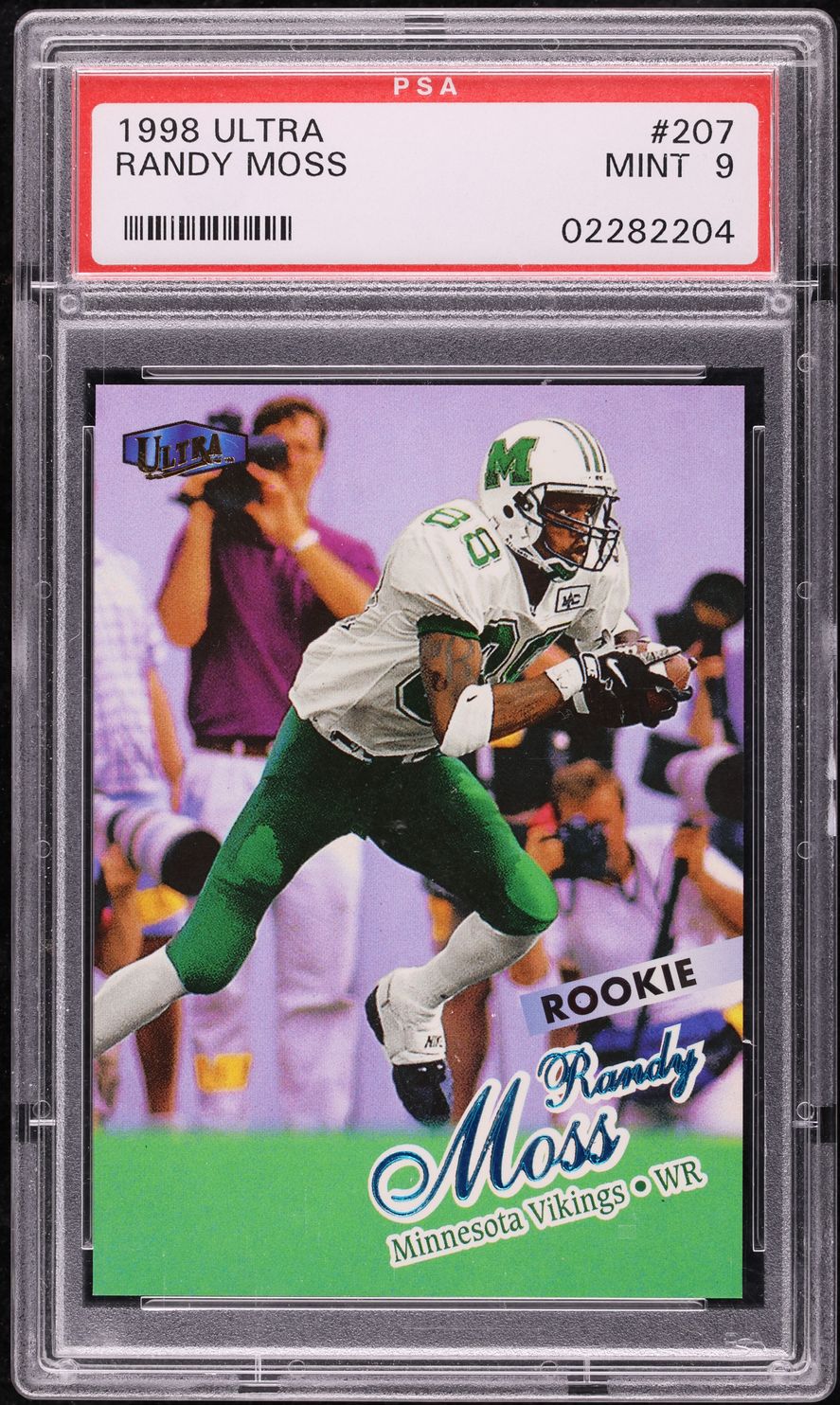 1998 Ultra Football Randy Moss ROOKIE #207 PSA 9 MINT