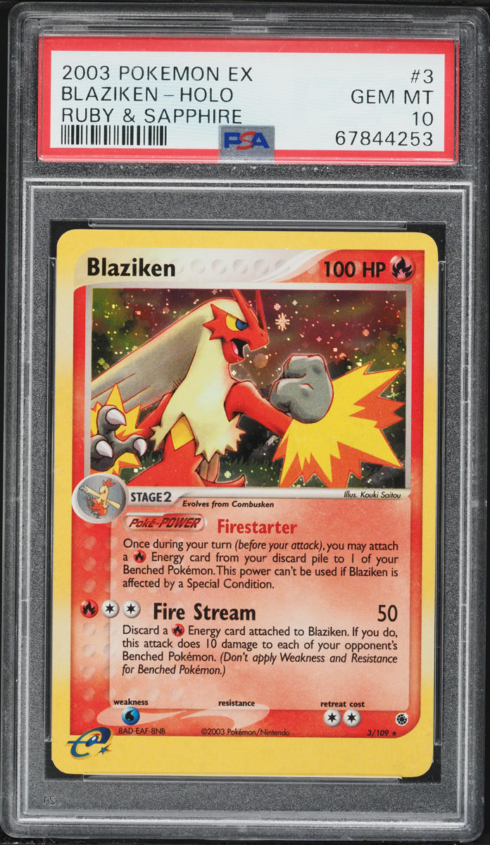 2003 Pokemon EX Ruby & Sapphire Holo Blaziken #3 PSA 10 GEM MINT