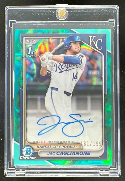 2024 Bowman Draft Chrome Aqua Lava Refractor #CPA-JC Jac Caglianone RC Auto /199