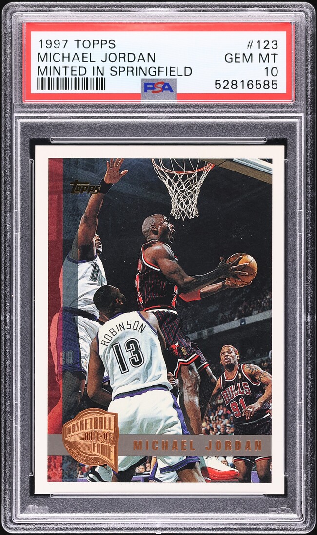 1997 Topps Minted In Springfield Michael Jordan #123 PSA 10 GEM MINT