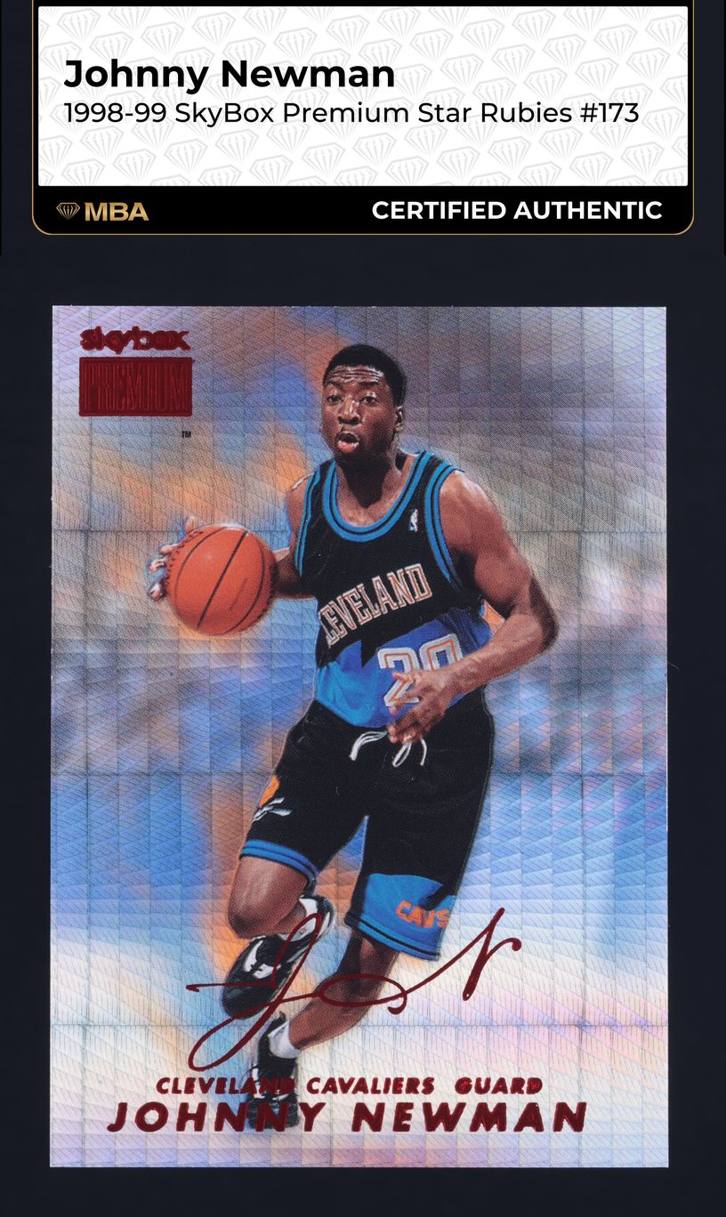 1998 Skybox Premium Star Rubies Johnny Newman /50 #173 MBA AUTH