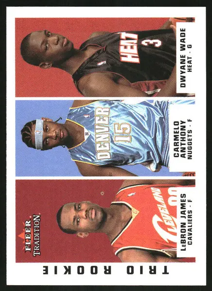 2003-04 Fleer Tradition #300 LeBron James Carmelo Anthony Dwyane Wade RC