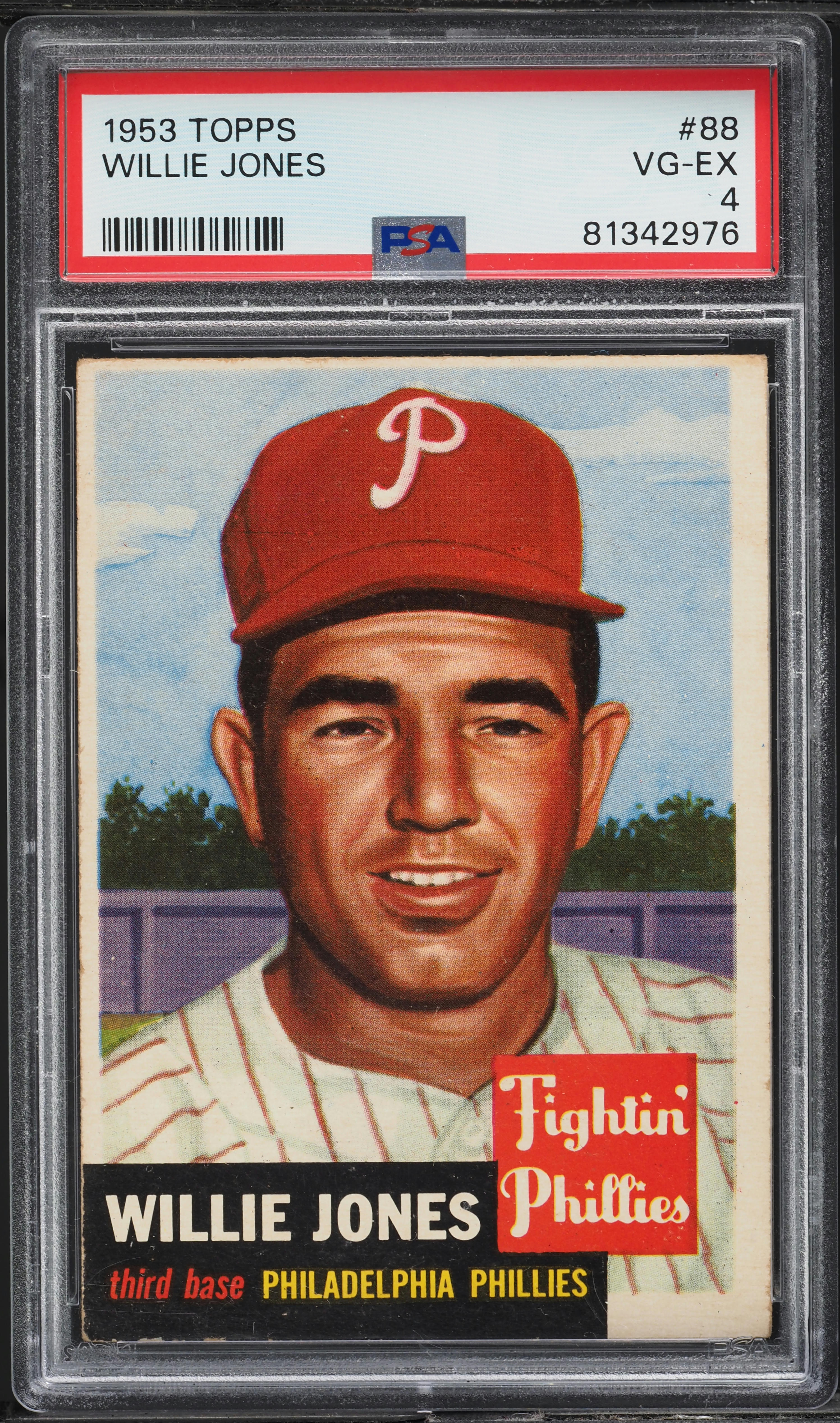 1953 Topps Willie Jones #88 PSA 4 VGEX
