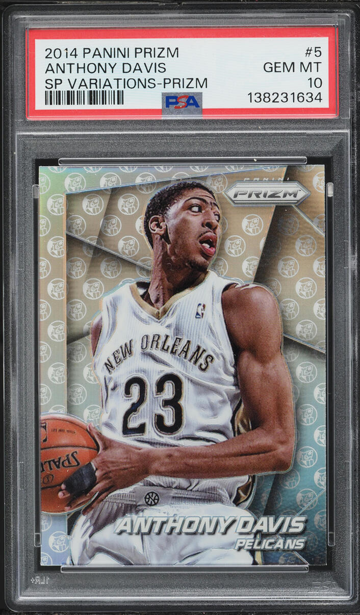 2014 Panini Prizm Variation Silver Anthony Davis SP #5 PSA 10 GEM MINT