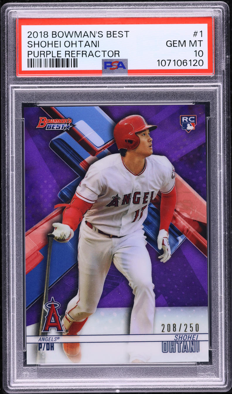 2018 Bowman's Best Purple Refractor Shohei Ohtani ROOKIE /250 #1 PSA 10 GEM MINT