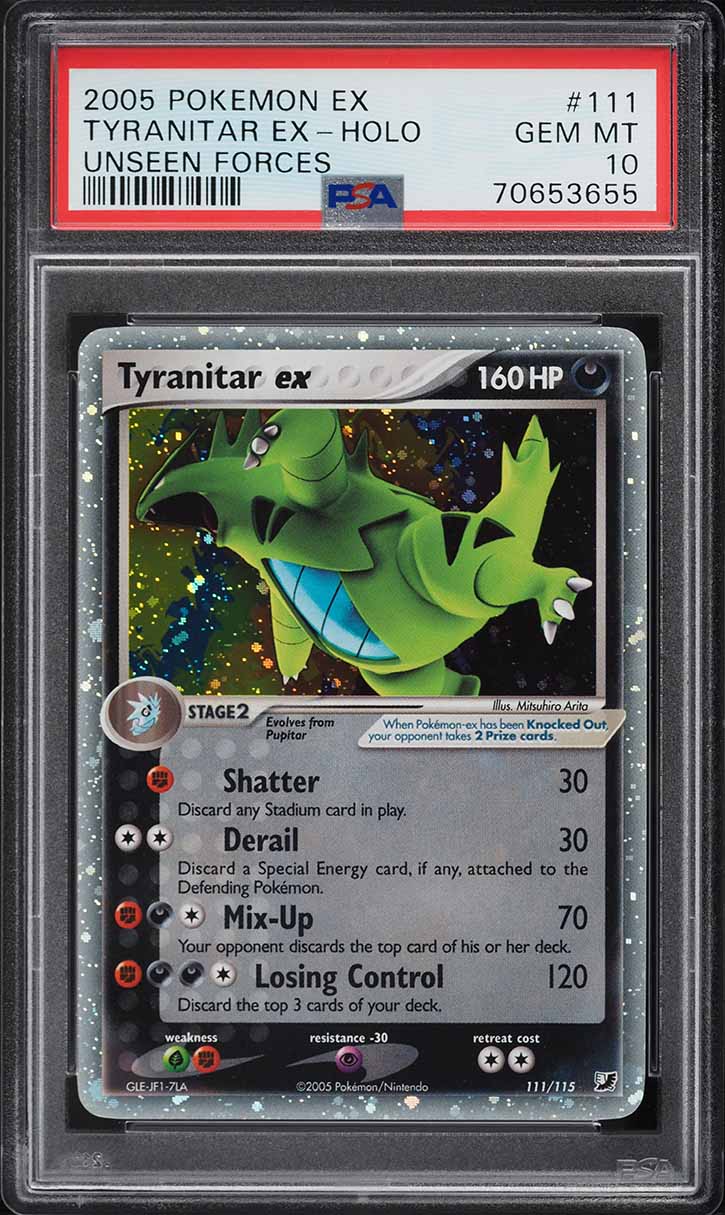 2005 Pokemon EX Unseen Forces Holo Tyranitar ex #111 PSA 10 GEM MINT