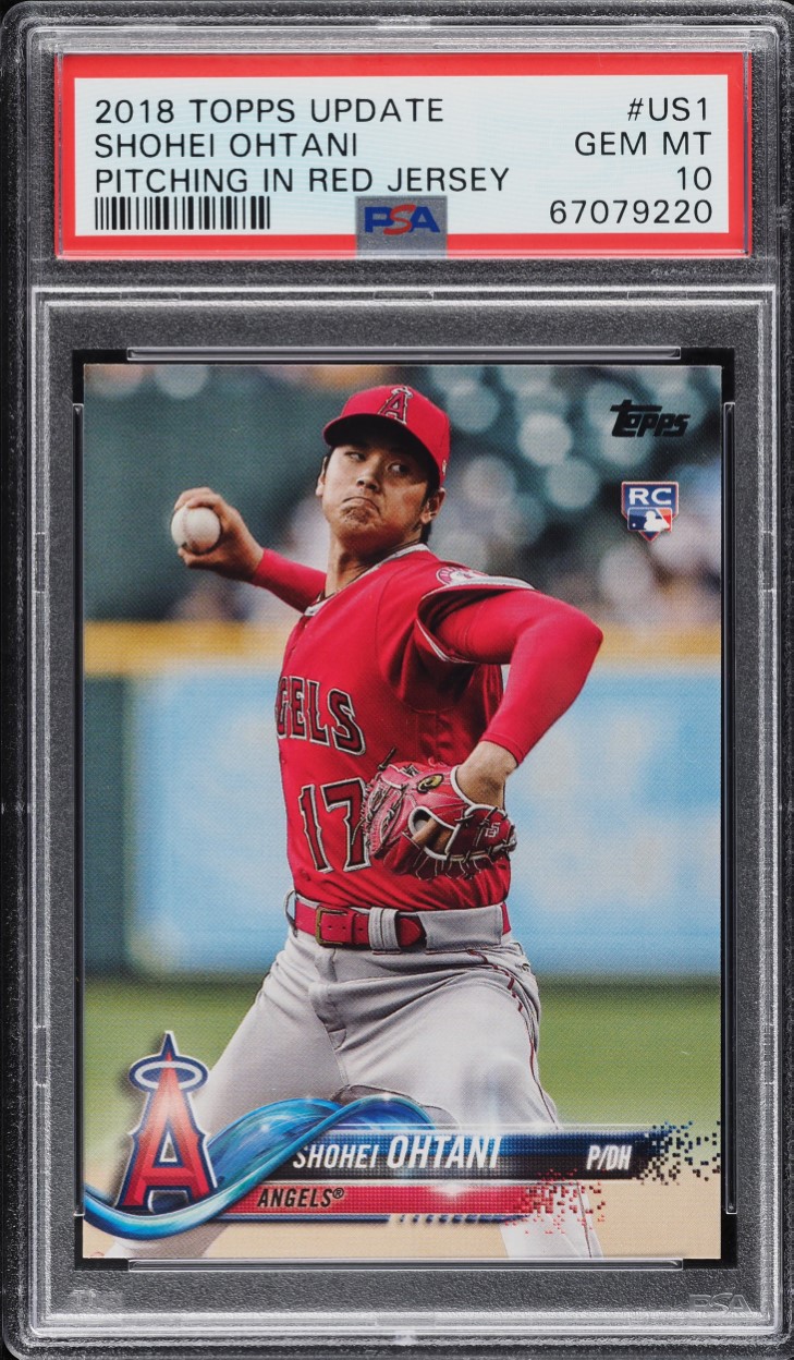 2018 Topps Update Pitching In Red Jersey Shohei Ohtani ROOKIE #US1 PSA 10 GEM