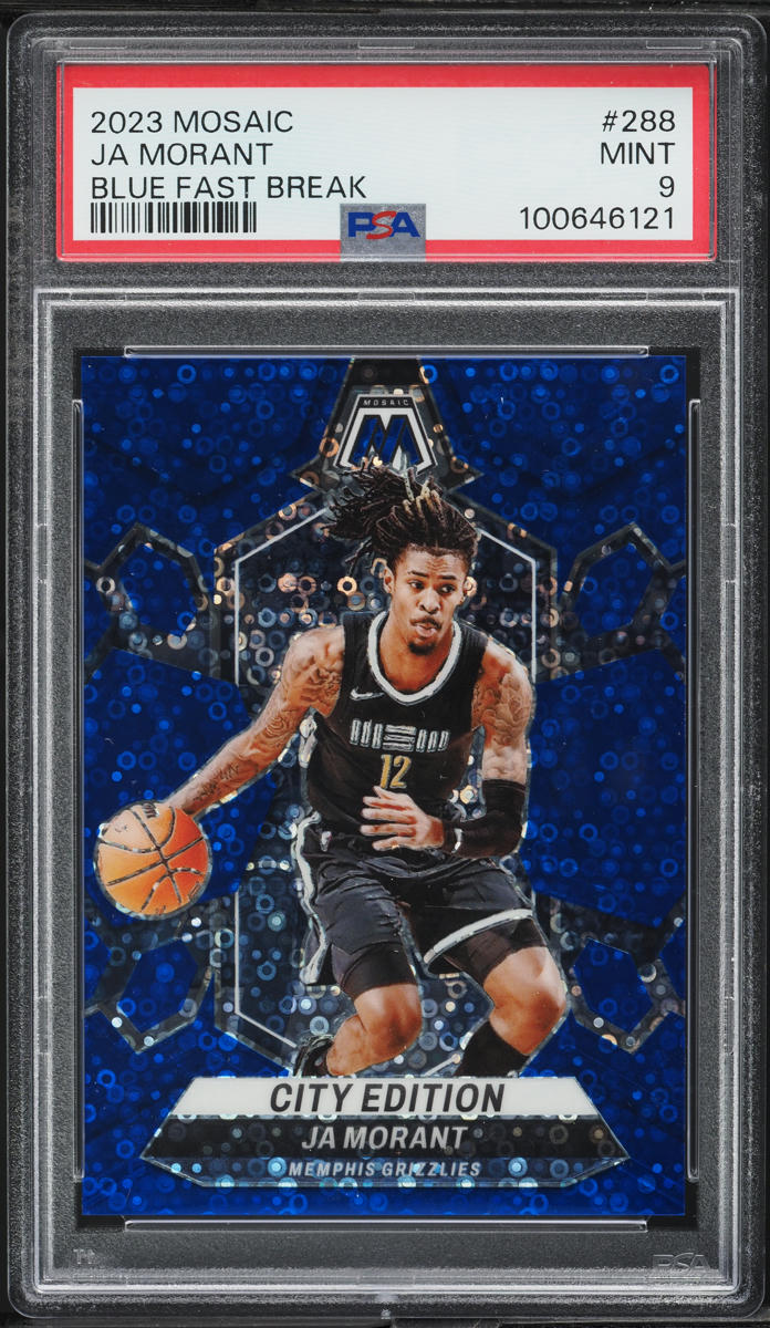 2023 Panini Mosaic Blue Fast Break Ja Morant /85 #288 PSA 9 MINT