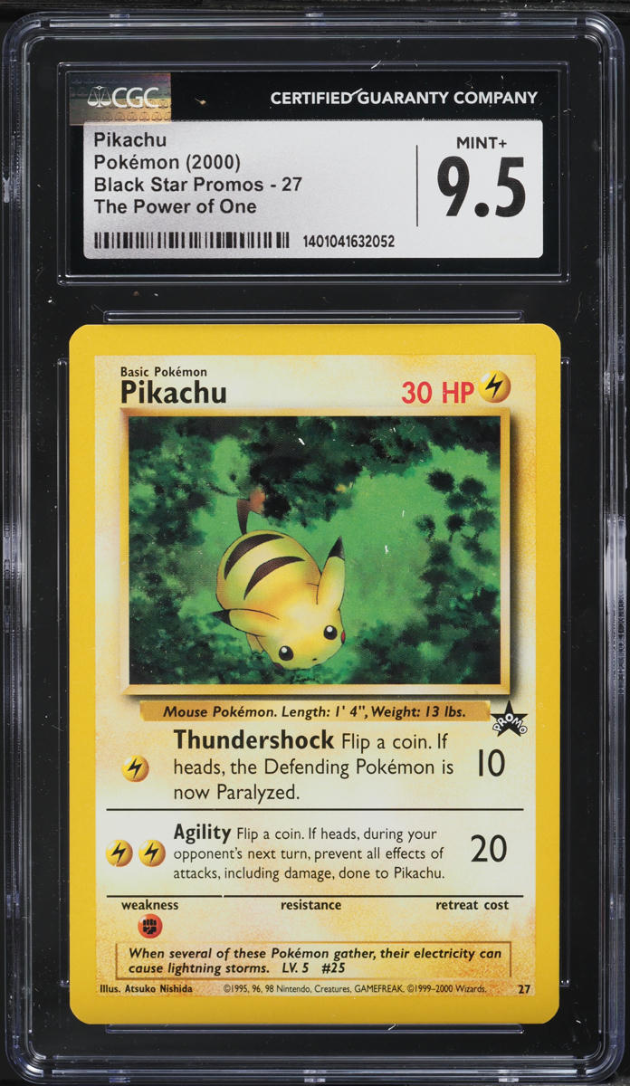 2000 Pokemon Black Star Promo The Power Of One Pikachu #27 CGC 9.5 MINT+
