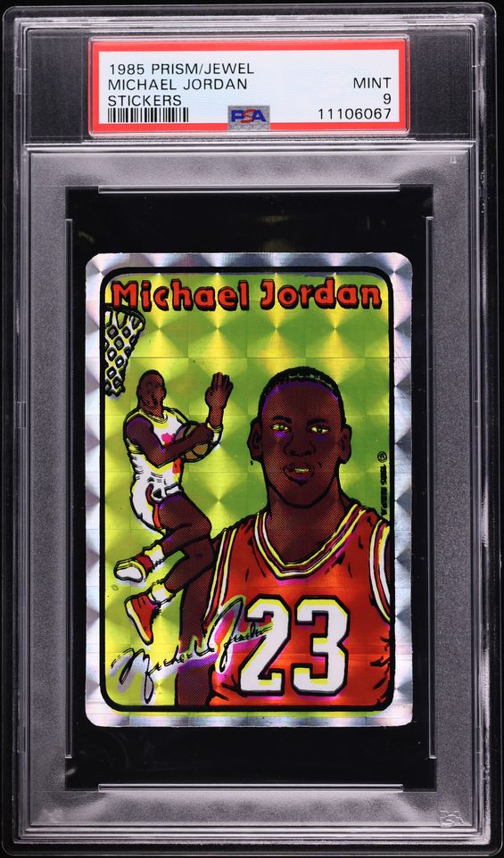 1985 Prism Jewel Stickers Michael Jordan ROOKIE PSA 9 MINT