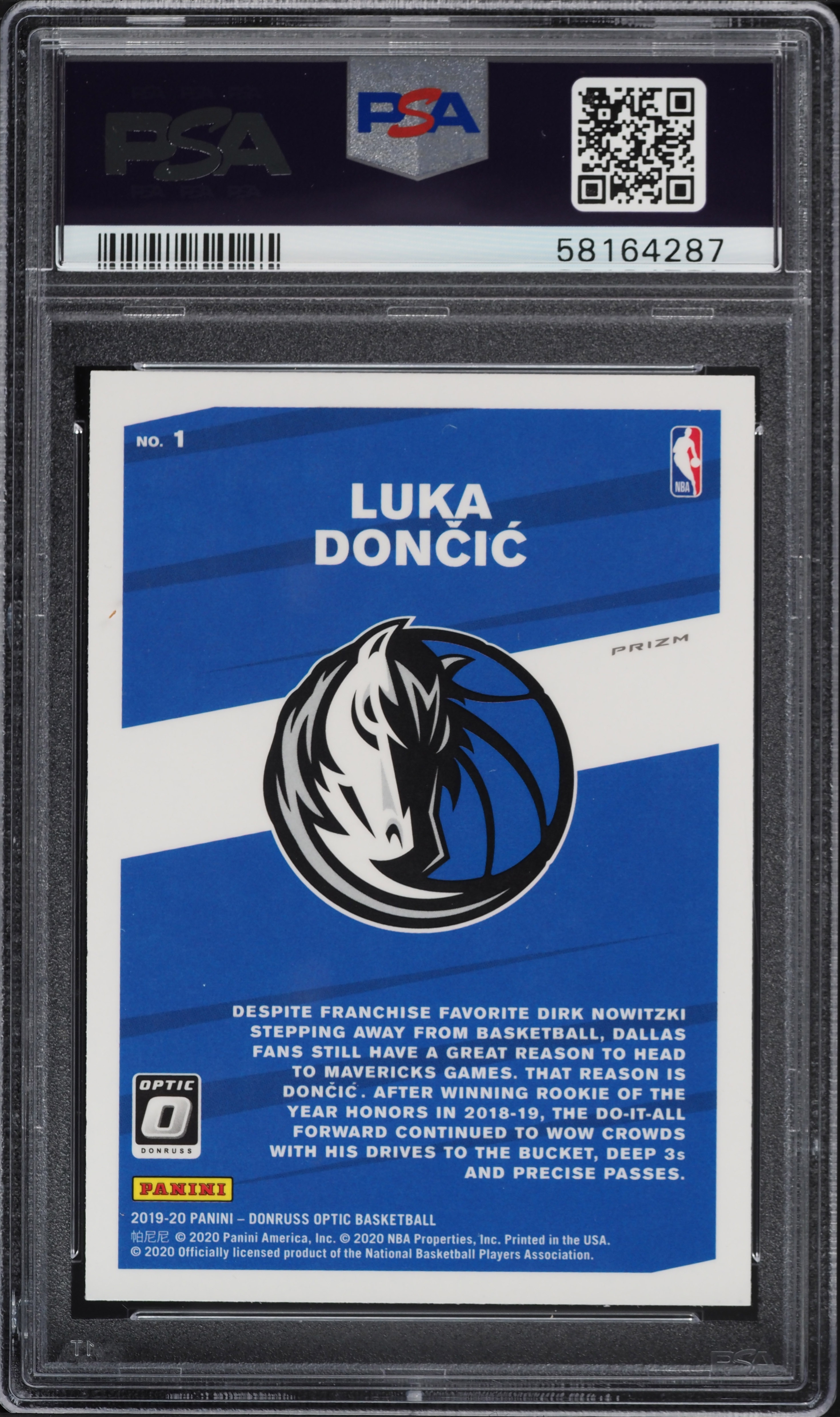 2019 Donruss Optic My House! Holo Luka Doncic #1 PSA 10 GEM MINT