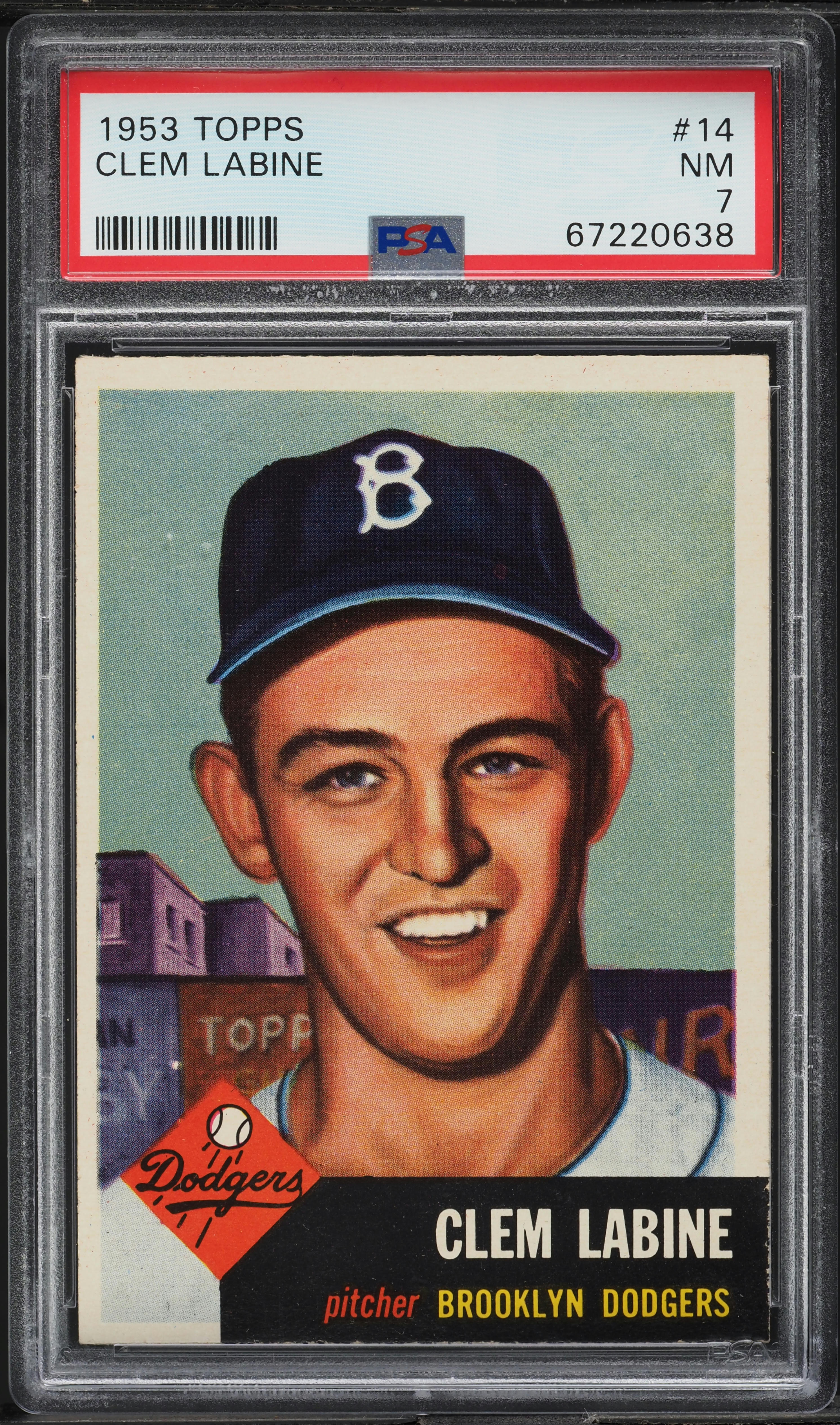 1953 Topps Clem Labine #14 PSA 7 NRMT