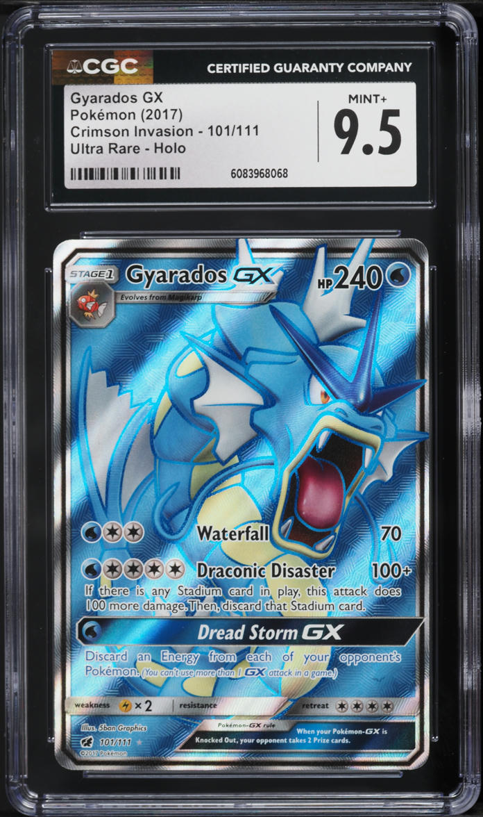 2017 Pokemon Sun & Moon Crimson Invasion Full Art Gyarados GX #101 CGC 9.5 MINT+