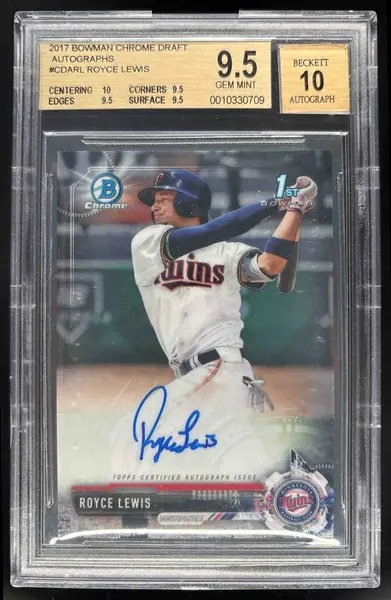 2017 Bowman Draft Chrome Pick Autographs #CDA-RL Royce Lewis Auto BGS 9.5