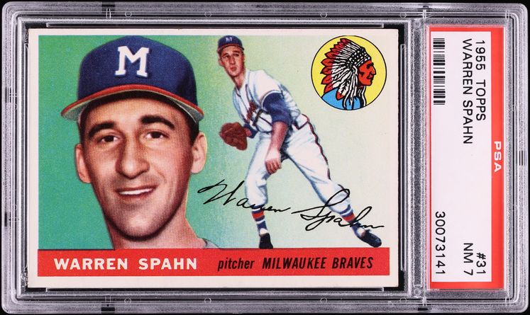 1955 Topps Warren Spahn #31 PSA 7 NRMT