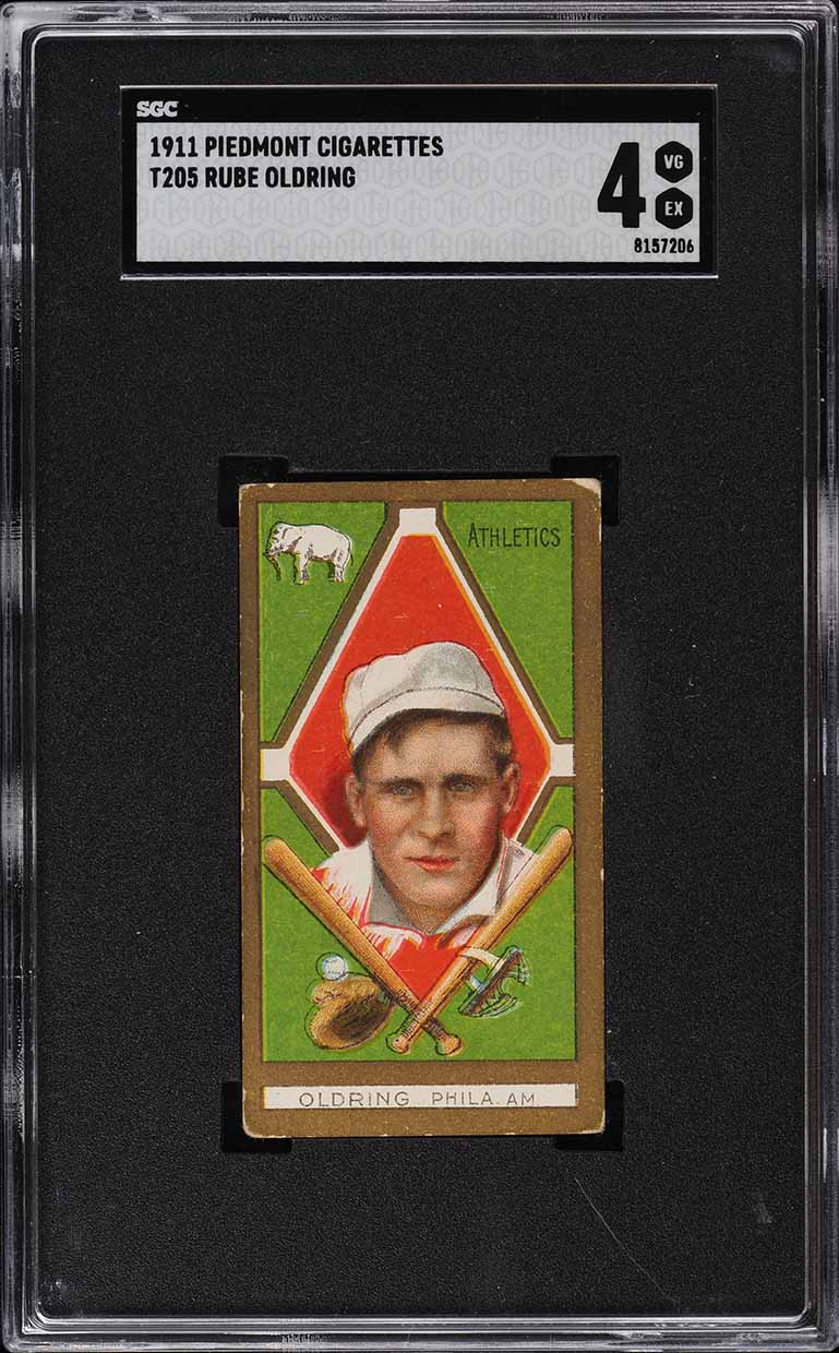 1911 T205 Gold Border Rube Oldring SGC 4 VGEX