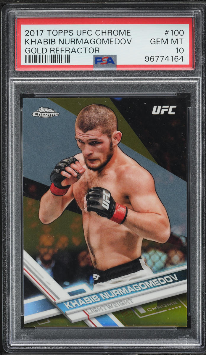 2017 Topps Chrome UFC Gold Refractor Khabib Nurmagomedov /50 #100 PSA 10 GEM