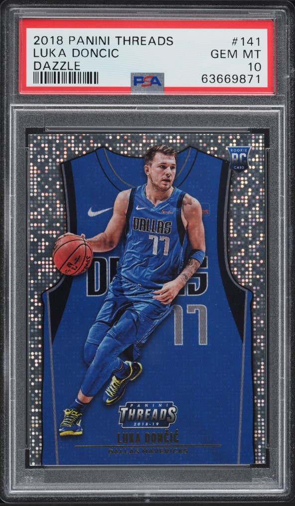 2018 Panini Threads Dazzle Luka Doncic ROOKIE #141 PSA 10 GEM MINT