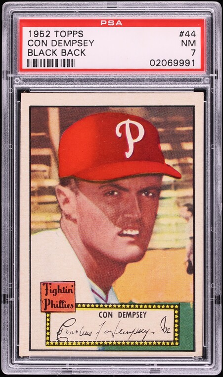 1952 Topps Con Dempsey BLACK BACK #44 PSA 7 NRMT