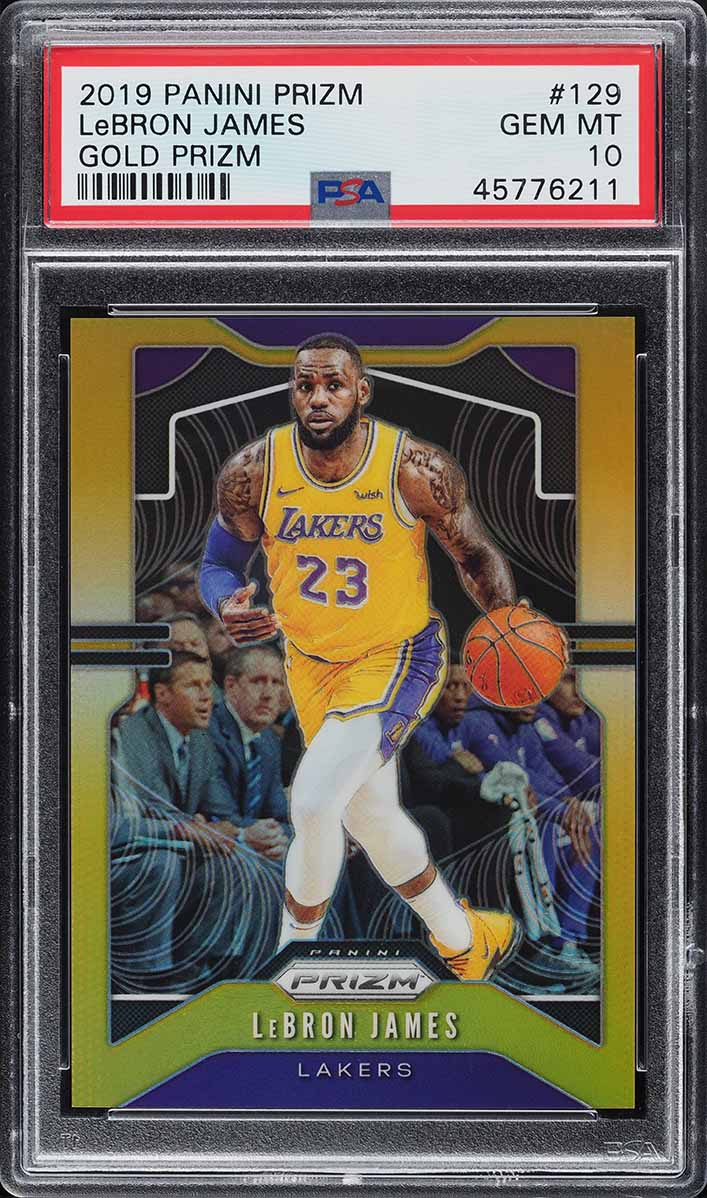 2019 Panini Prizm Gold LeBron James 10/10 #129 PSA 10 GEM MINT