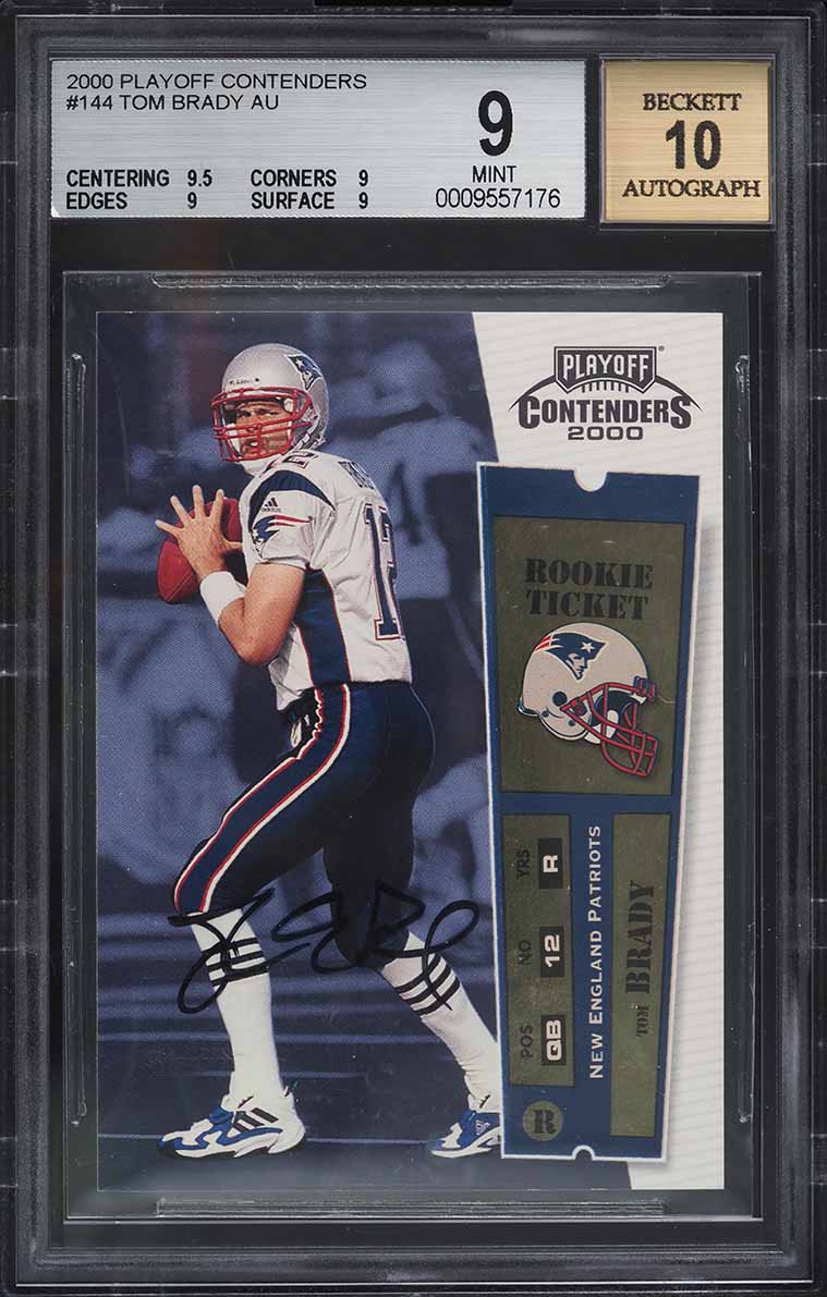 2000 Playoff Contenders Tom Brady ROOKIE AUTO #144 BGS 9 MINT