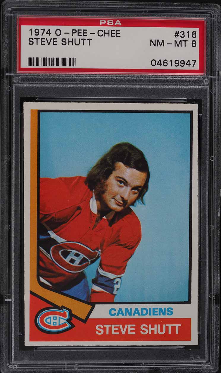 1974 O-Pee-Chee Hockey Steve Shutt ROOKIE #316 PSA 8 NM-MT