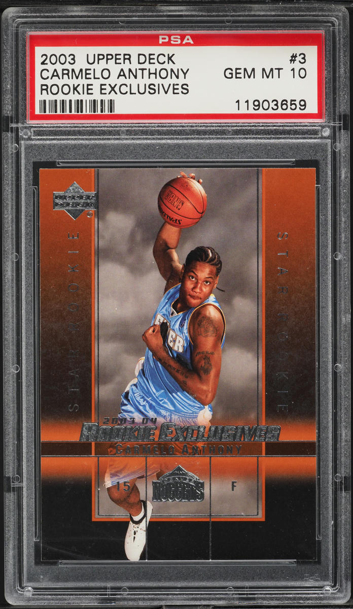 2003 Upper Deck Exclusives Carmelo Anthony ROOKIE #3 PSA 10 GEM MINT