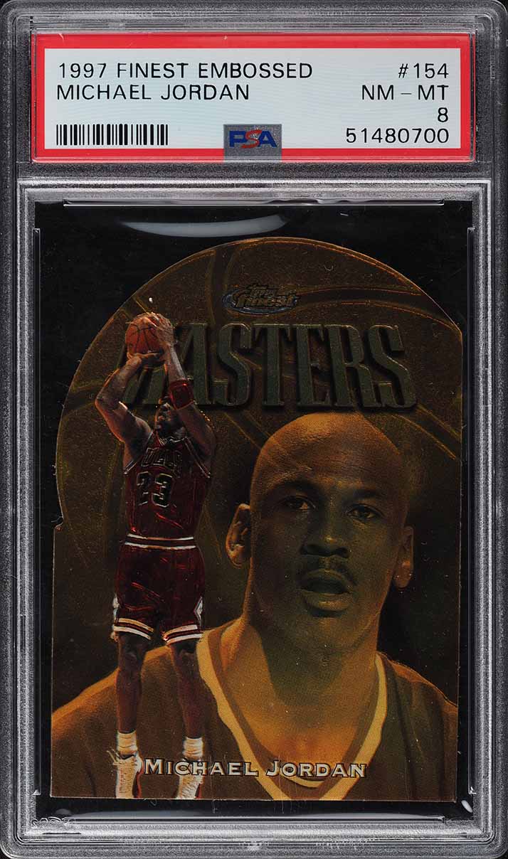 1997 Finest Gold Embossed Die-Cut Michael Jordan #154 PSA 8 NM-MT