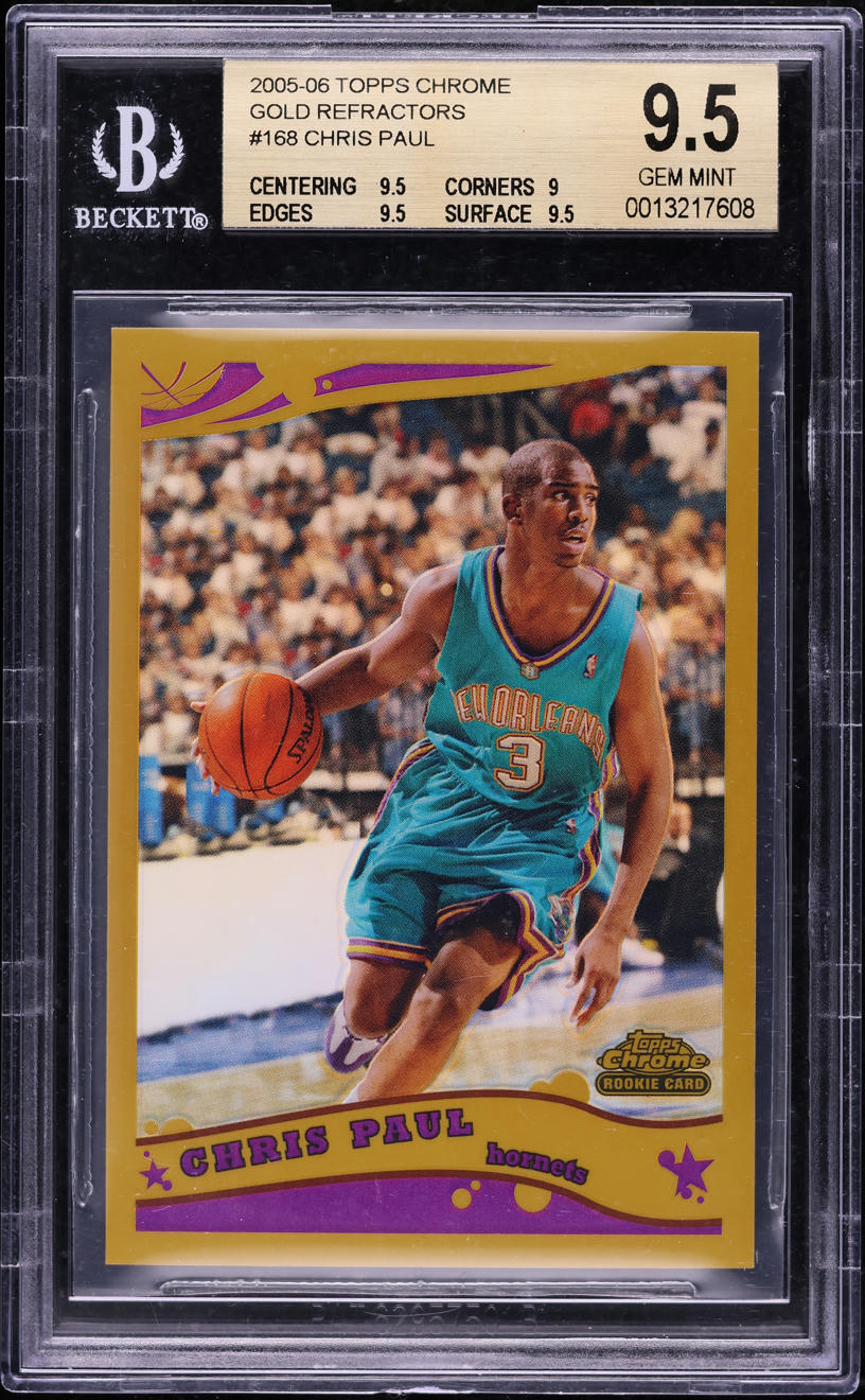 2005 Topps Chrome Gold Refractor Chris Paul ROOKIE /99 #168 BGS 9.5 GEM MINT