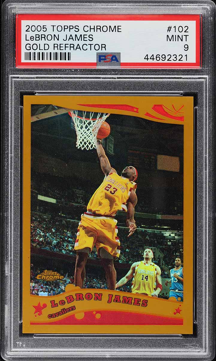 2005 Topps Chrome Gold Refractor LeBron James /99 #102 PSA 9 MINT