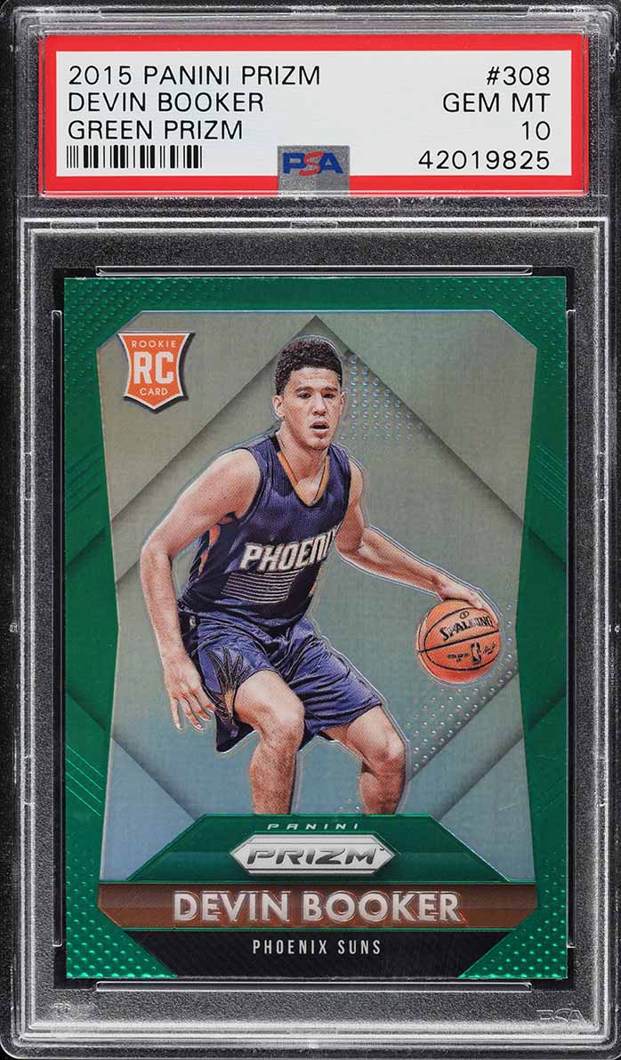 2015 Panini Prizm Green Prizms Devin Booker ROOKIE #308 PSA 10 GEM MINT