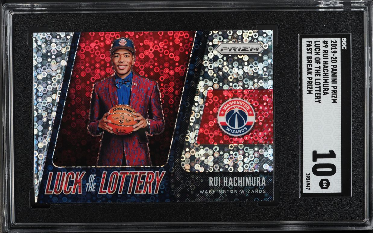 2019 Panini Prizm Luck Of The Lottery Fast Break Rui Hachimura ROOKIE #9 SGC 10