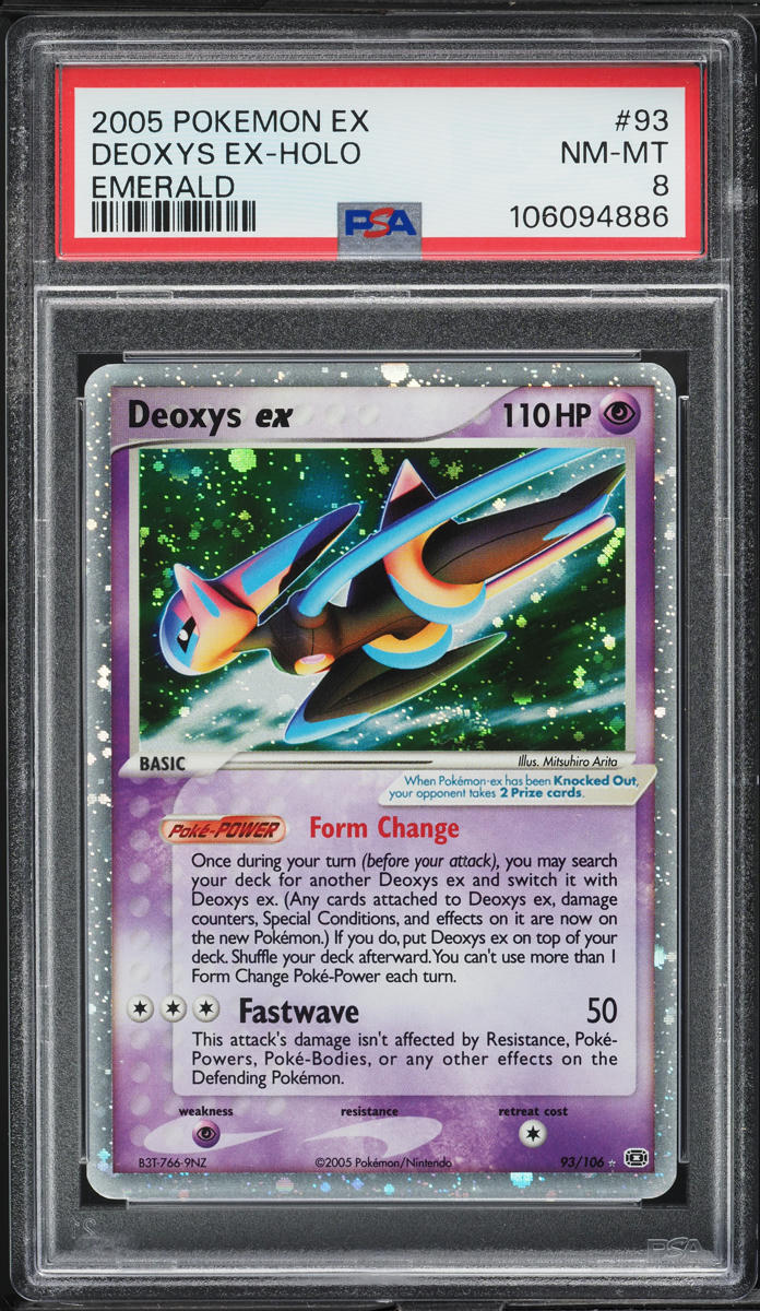 2005 Pokemon EX Emerald Holo Deoxys ex #93 PSA 8 NM-MT