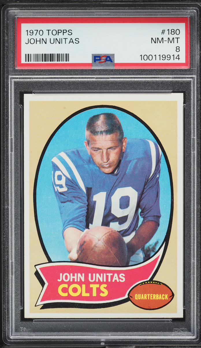 1970 Topps Football Johnny Unitas #180 PSA 8 NM-MT