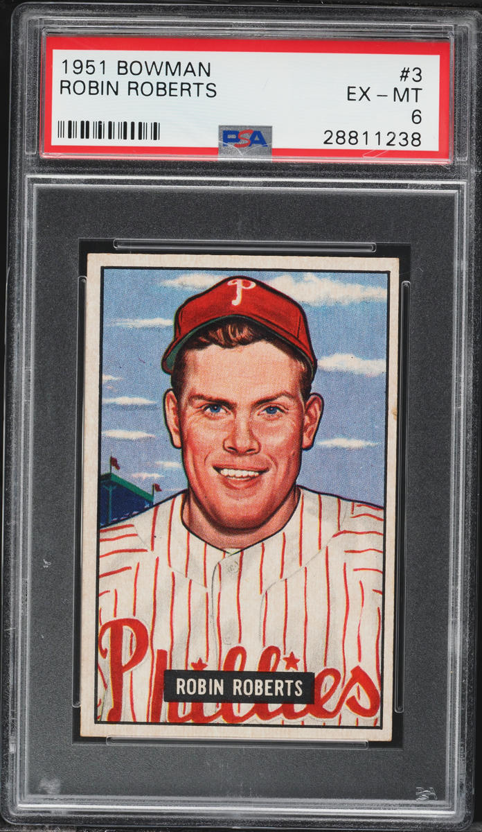 1951 Bowman Robin Roberts #3 PSA 6 EXMT