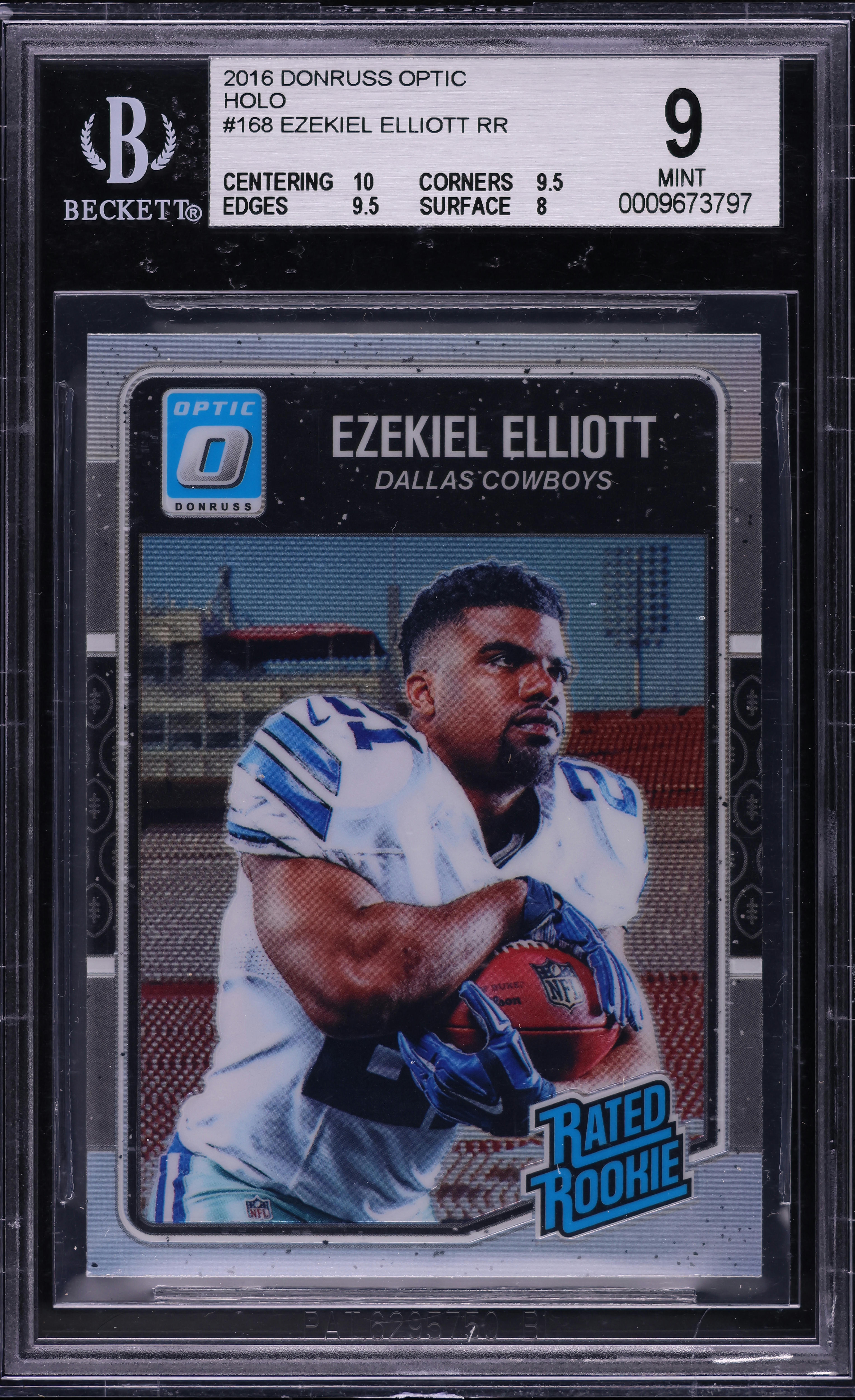 2016 Donruss Optic Holo Ezekiel Elliott ROOKIE #168 BGS 9 MINT