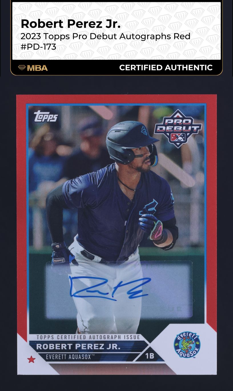 2023 Topps Pro Debut Red Robert Perez Jr. PROSPECT AUTO /10 #PD-173 MBA AUTH