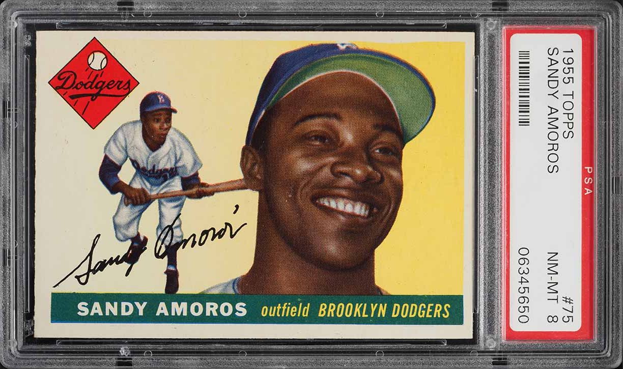 1955 Topps Sandy Amoros ROOKIE #75 PSA 8 NM-MT
