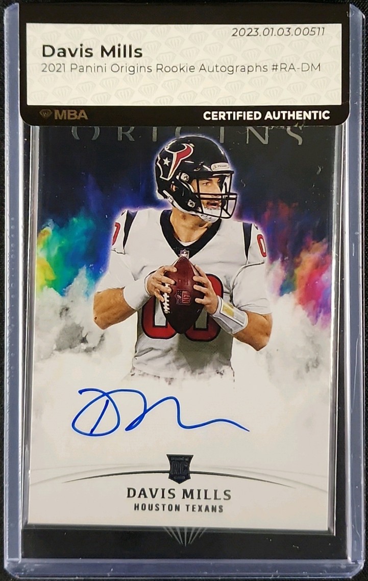 2021 Panini Origins Autographs Davis Mills ROOKIE AUTO #RA-DM MBA AUTH