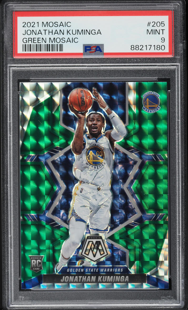 2021 Panini Mosaic Green Jonathan Kuminga ROOKIE #205 PSA 9 MINT