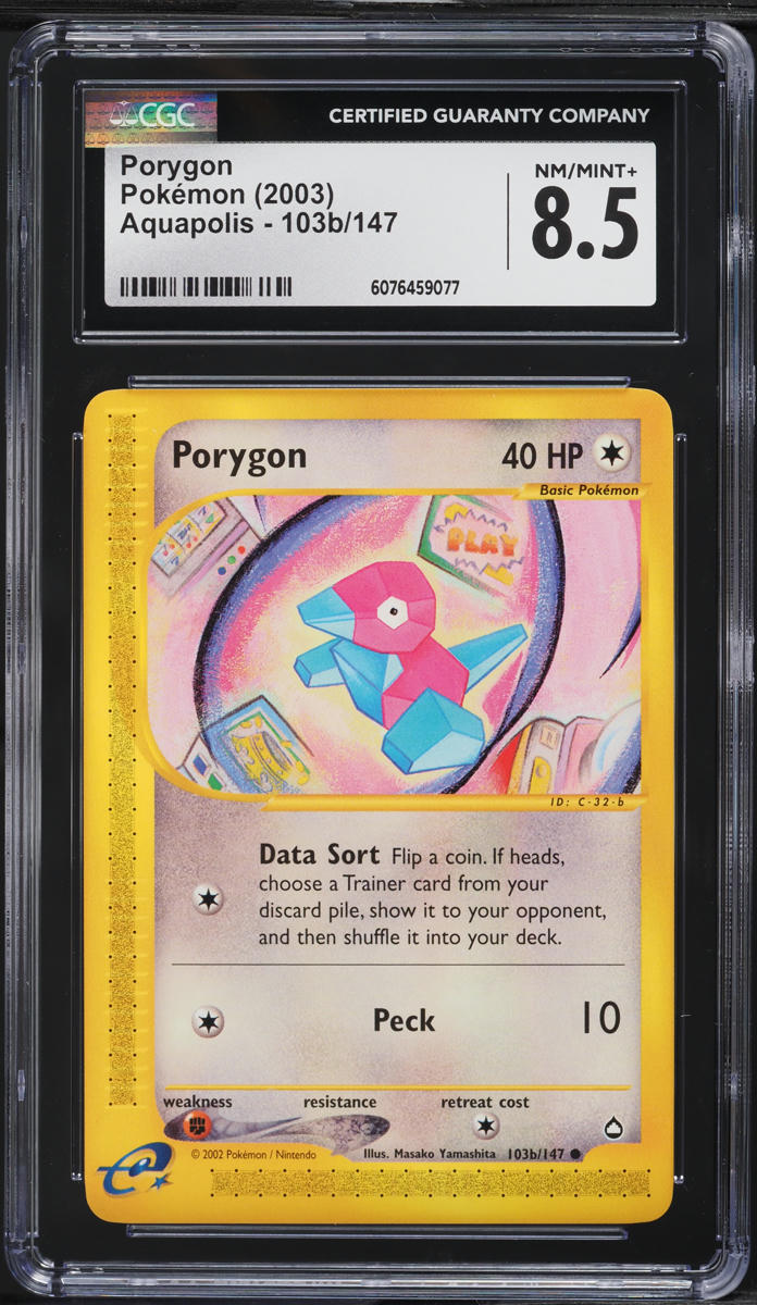 2003 Pokemon Aquapolis Porygon #103b CGC 8.5 NM-MT+
