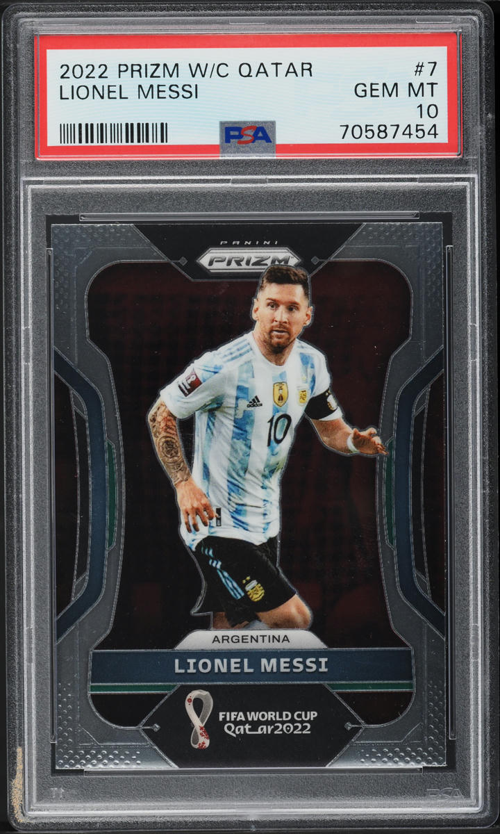 2022 Panini Prizm World Cup Qatar Lionel Messi #7 PSA 10 GEM MINT