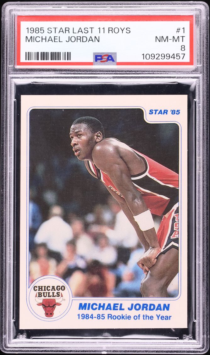 1985 Star Last 11 ROY's Michael Jordan ROOKIE #1 PSA 8 NM-MT