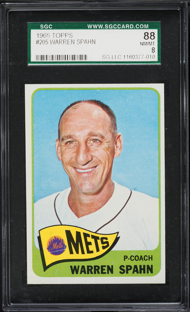 1965 Topps Warren Spahn #205 SGC 8 NM-MT