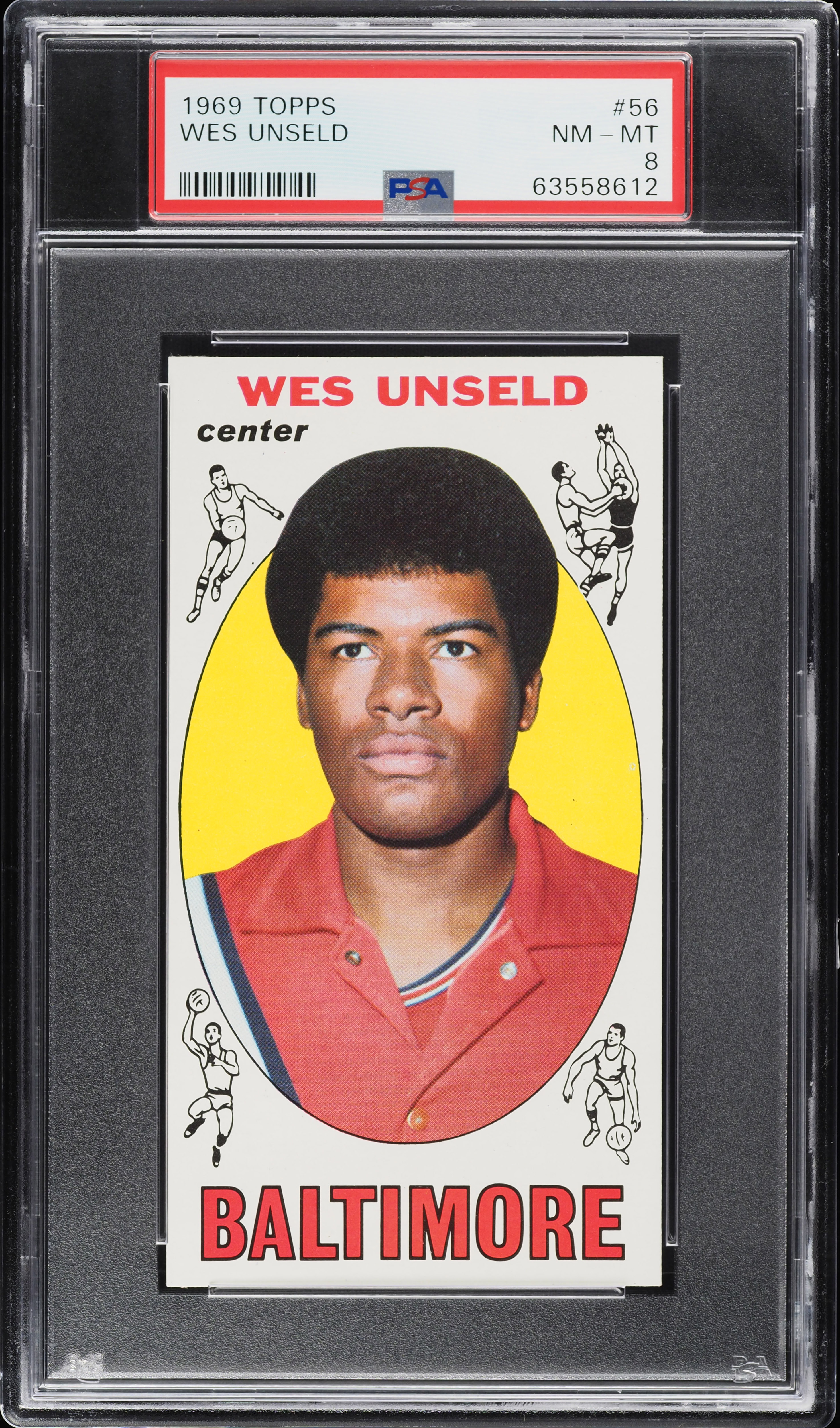 1969 Topps Basketball Wes Unseld ROOKIE #56 PSA 8 NM-MT
