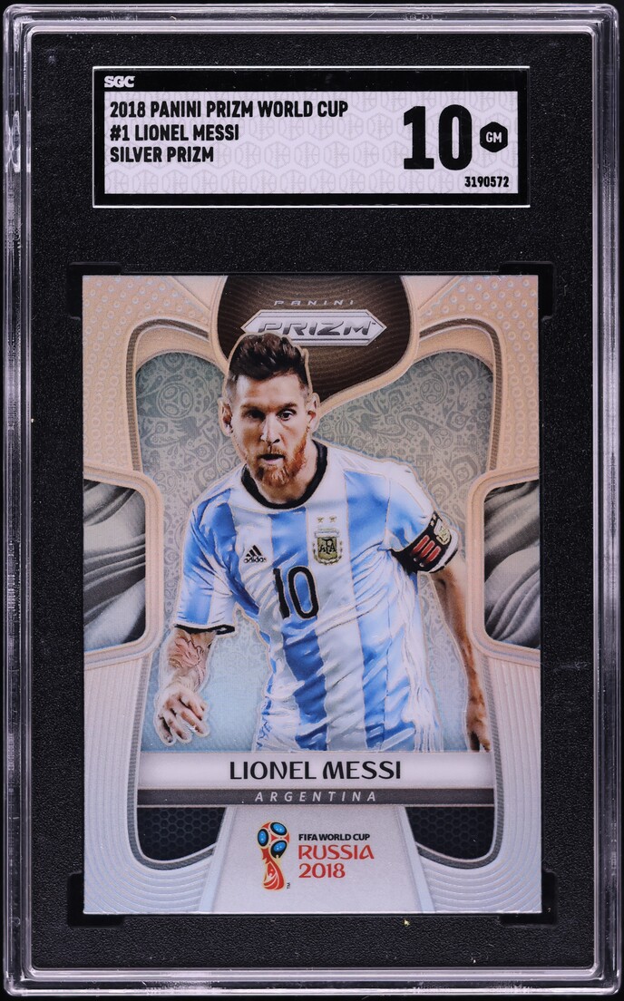 2018 Panini Prizm World Cup Silver Prizm Lionel Messi #1 SGC 10 GEM MINT