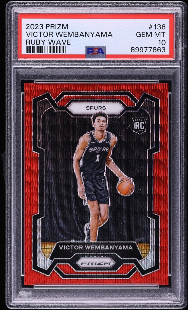 2023 Panini Prizm Ruby Wave Victor Wembanyama ROOKIE #136 PSA 10 GEM MINT