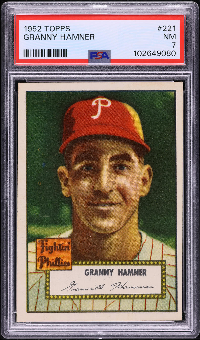 1952 Topps Granny Hamner #221 PSA 7 NRMT