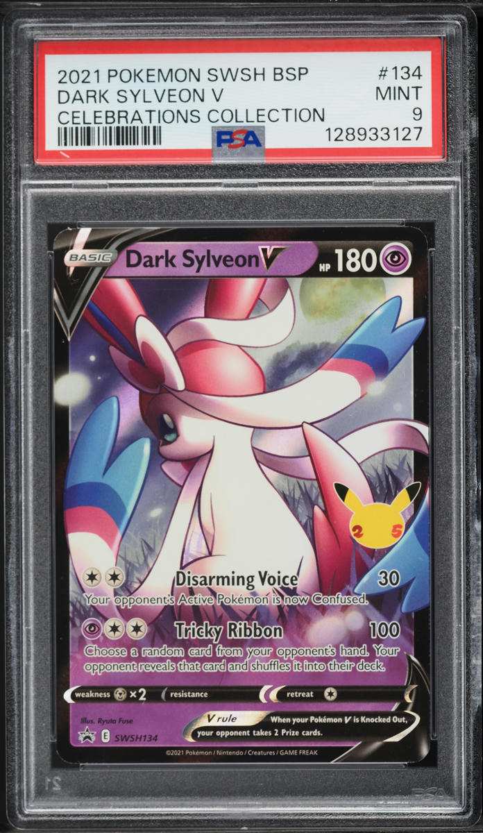 2021 Pokemon Sword & Shield Black Star Promo Celebrations Dark Sylveon V #SWSH134 PSA 9 MINT